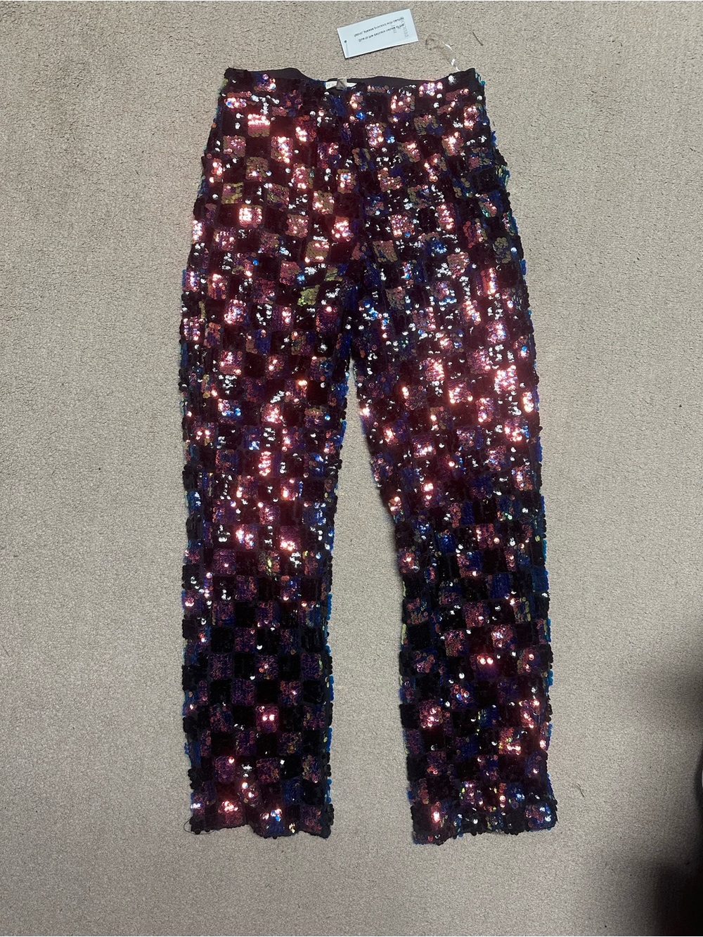 Sequin Checkerboard Pants